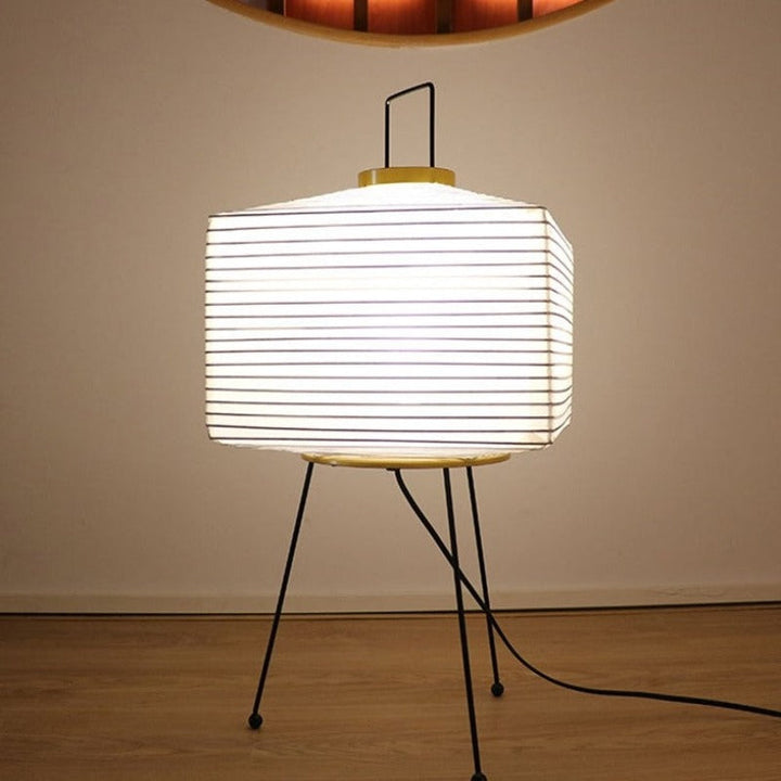 Japansk kreativ pappersgolvlampa med stativ