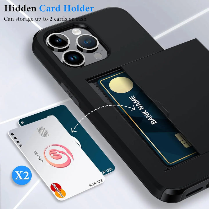 LuxShield iPhone-fodral med kortfack | Slim Design | Kortförvaring | Skydd och stil