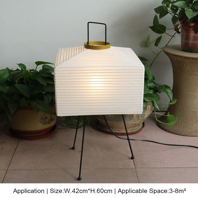 Japansk kreativ pappersgolvlampa med stativ