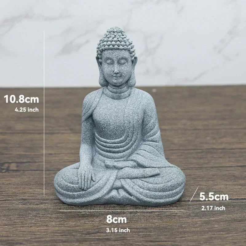 Buddha Stenstaty Liten Buddhastaty Tibbetska Buddhism Figurer Zen Trädgårds Ornament Meditation Hem Akvarium Dekoration