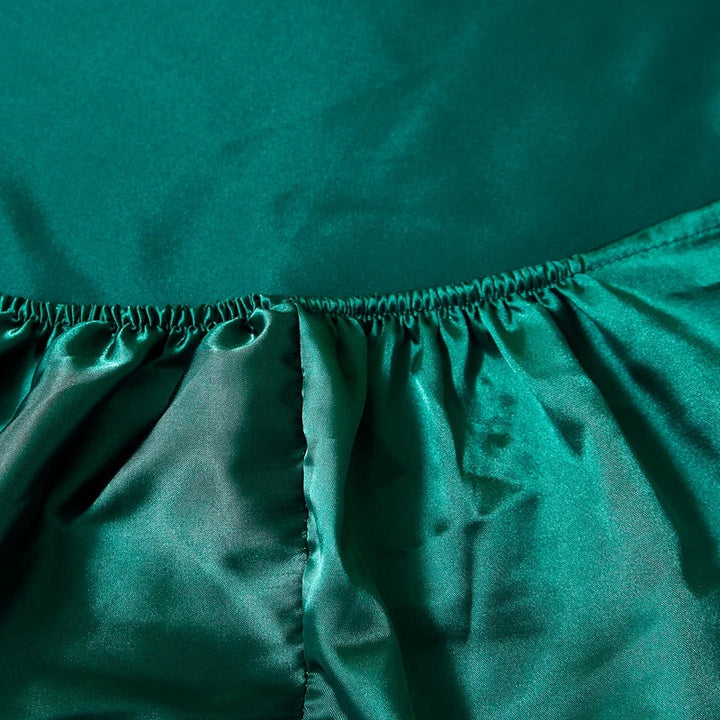 Silkesatin Elastisk Fodrad Lakan med GRATIS* Silkesatin Örngott