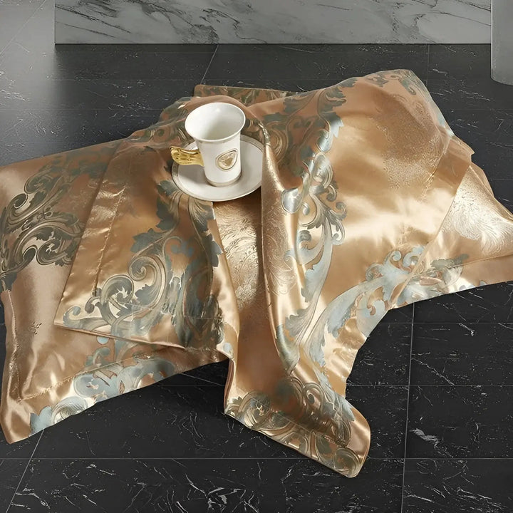Chic Satin Jacquard Duvet Cover för Lyxigt Sovrum
