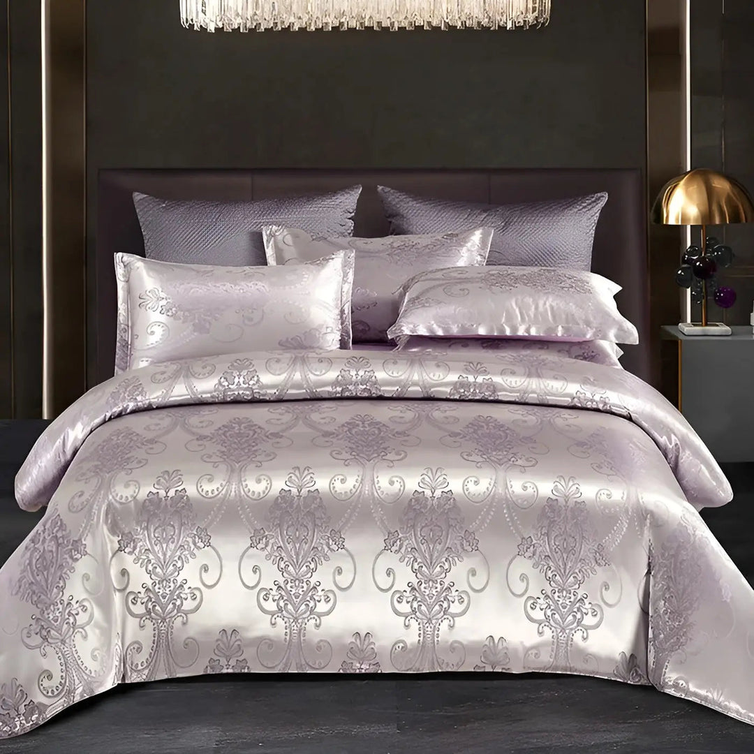 Chic Satin Jacquard Duvet Cover för Lyxigt Sovrum