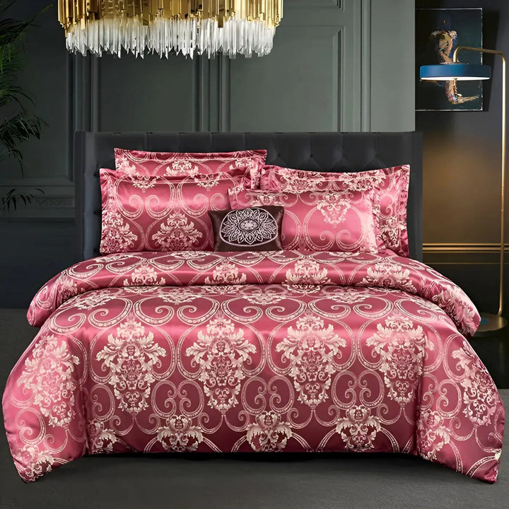 Chic Satin Jacquard Duvet Cover för Lyxigt Sovrum