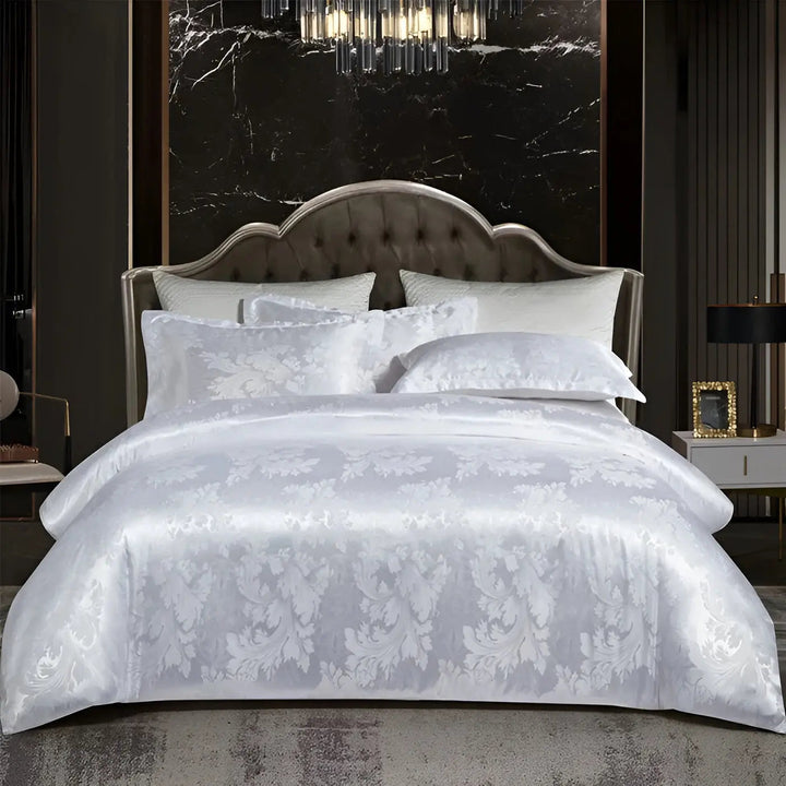 Chic Satin Jacquard Duvet Cover för Lyxigt Sovrum