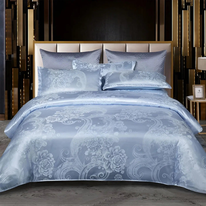 Chic Satin Jacquard Duvet Cover för Lyxigt Sovrum