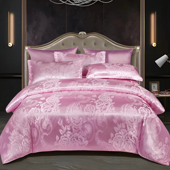 Chic Satin Jacquard Duvet Cover för Lyxigt Sovrum