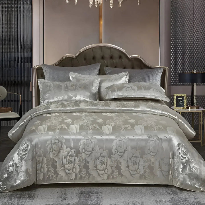 Chic Satin Jacquard Duvet Cover för Lyxigt Sovrum