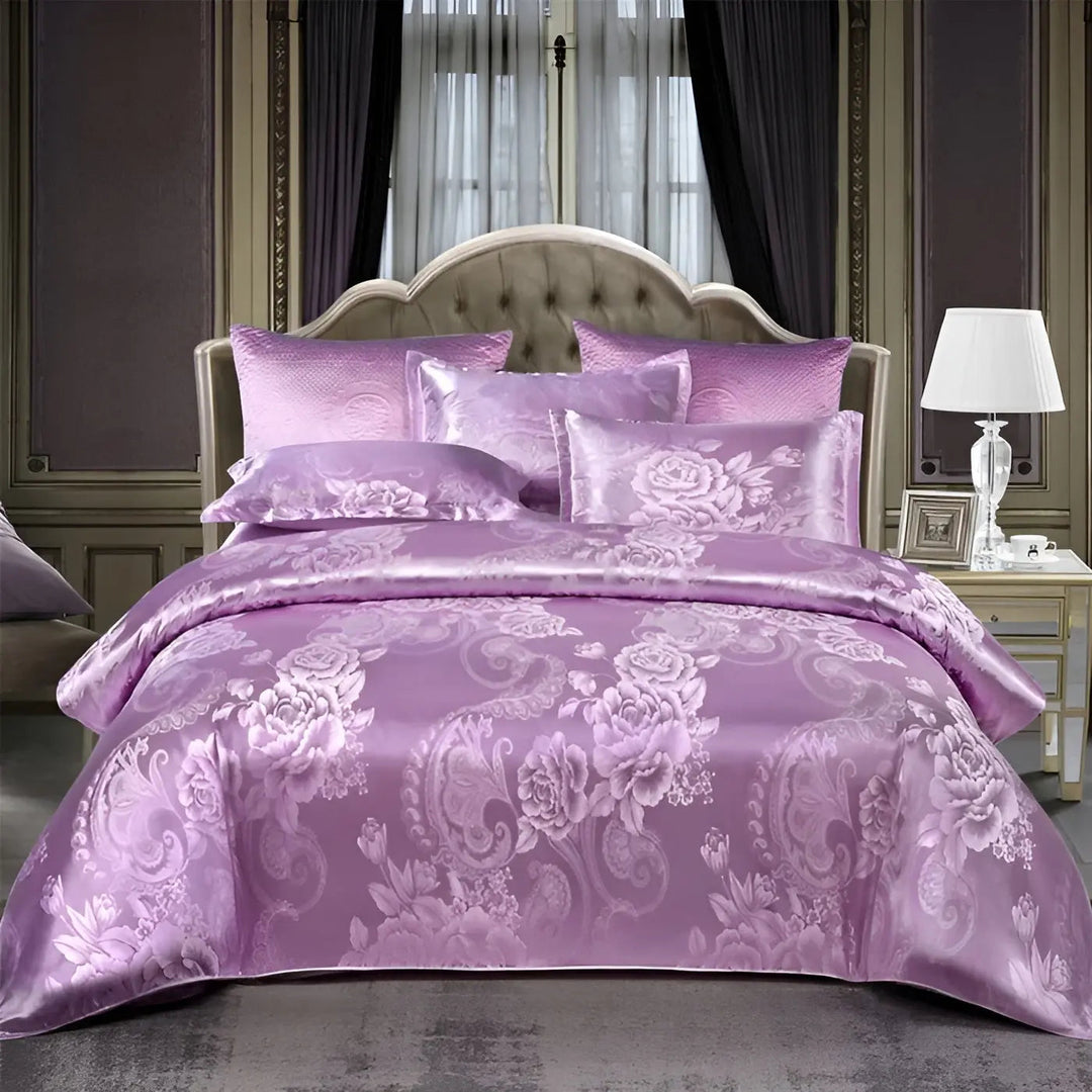 Chic Satin Jacquard Duvet Cover för Lyxigt Sovrum