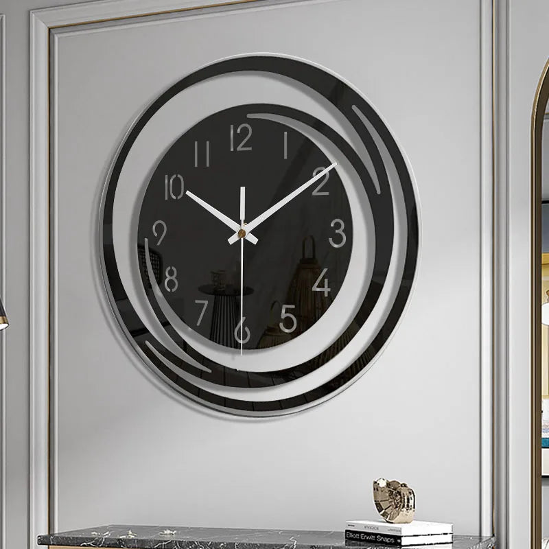 Akrilväggklocka - Skandinavisk Design - Svart - Klocka