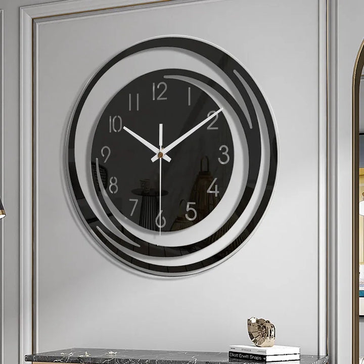 Akrilväggklocka - Skandinavisk Design - Svart - Klocka