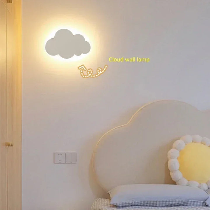 LED Moln Vägglampa | 3-färgs Dimmbar som Nattlampa | Vit