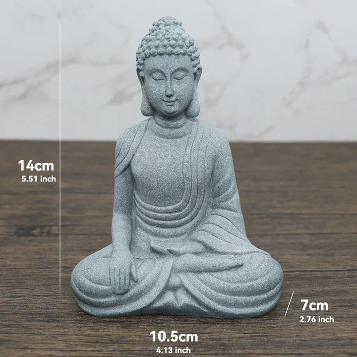 Buddha Stenstaty Liten Buddhastaty Tibbetska Buddhism Figurer Zen Trädgårds Ornament Meditation Hem Akvarium Dekoration