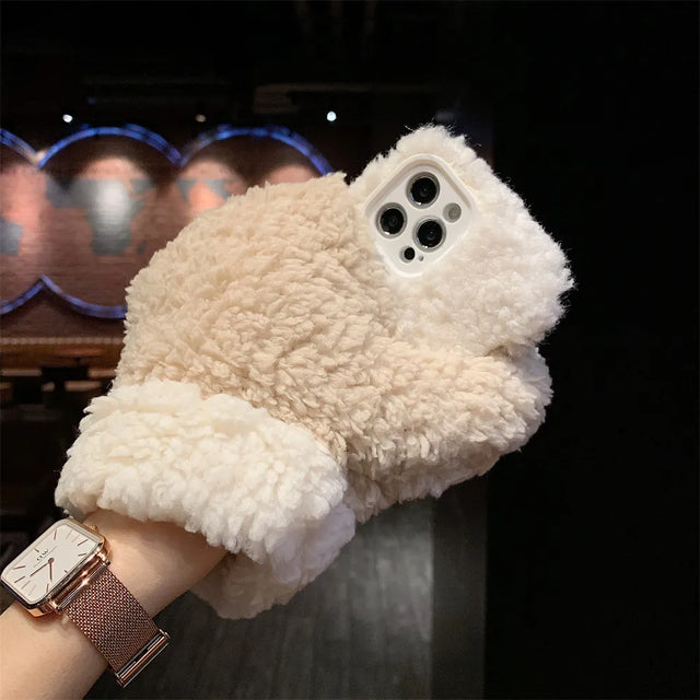 Fluffig Fäll iPhone-fodral Handske