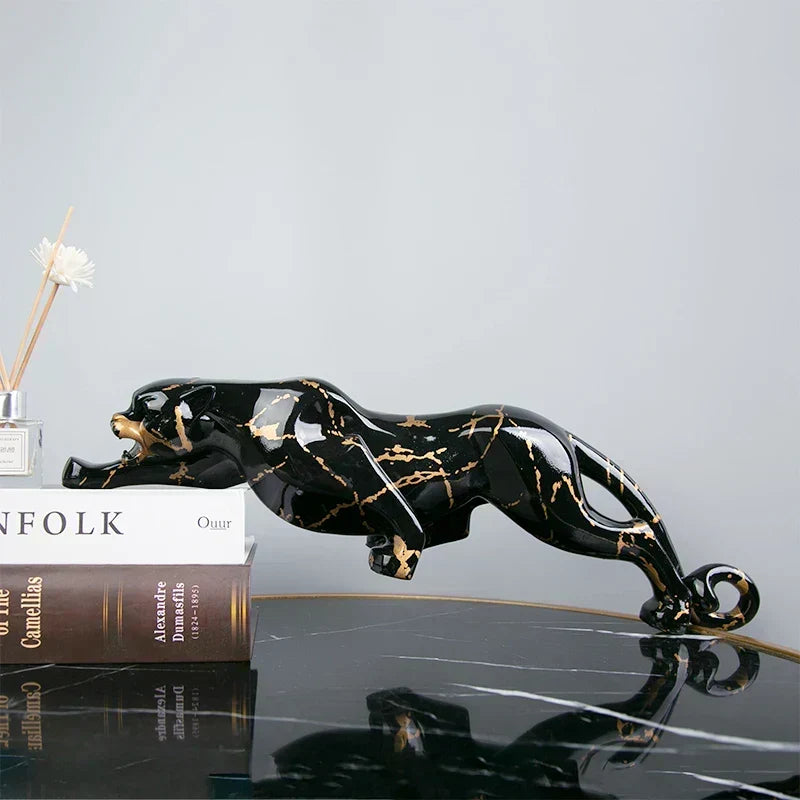 Elegant Jaguar Stenskulptör