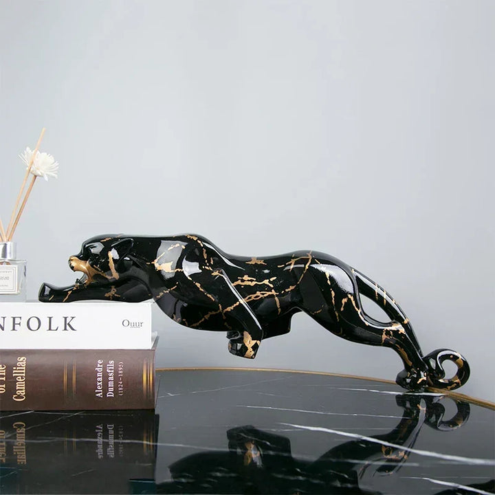 Elegant Jaguar Stenskulptör