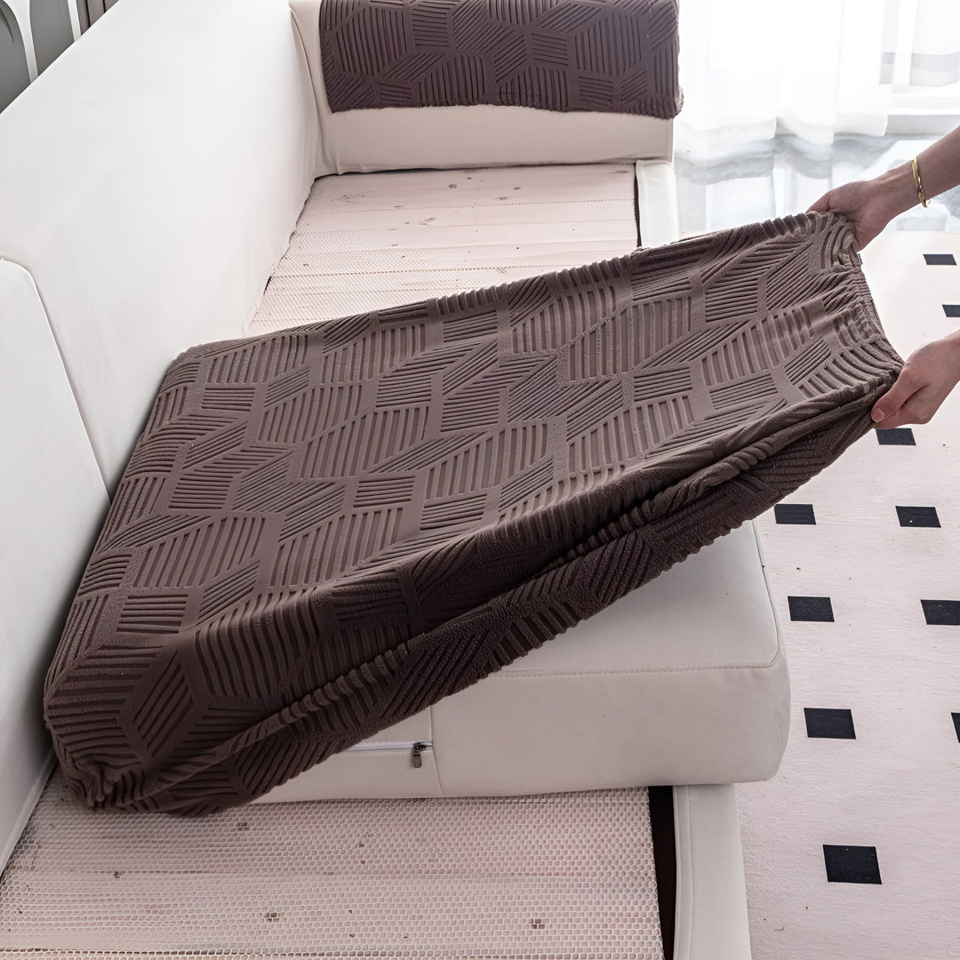 Jacquard Sofföverdrag med Geometrisk Mönster – Mjuk &amp; Husdjursvänlig | Perfekt för Skydd och Mysiga Vardagsrum |
