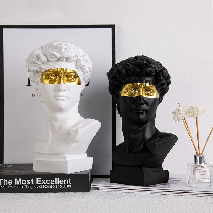 Europeisk Heminredning David Huvud Resin Statyer Statyer Heminredning Modern Abstrakt Konst Byst Skulptur Konst Skiss Övning