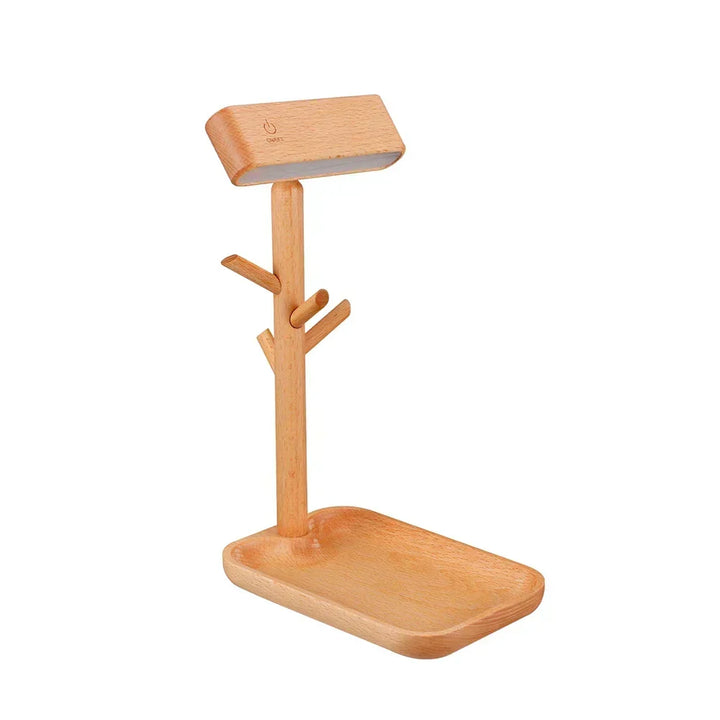 Elegant dimbar bordslampa med förvaring