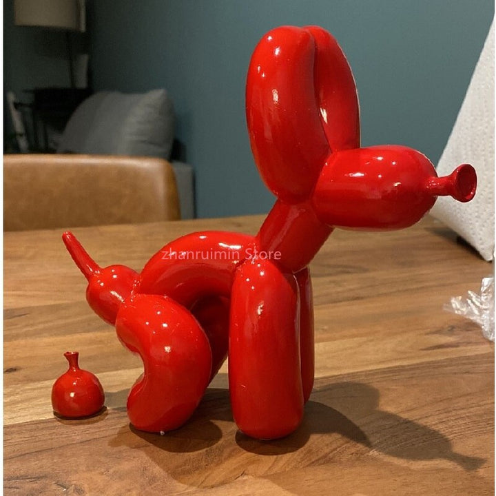 Ballonghund Skulptur, Ballongkonst Staty, Mini Samlarfigur, Heminredning, Resin Figur, Skrivbordsaccessoarer, Rumsdekoration