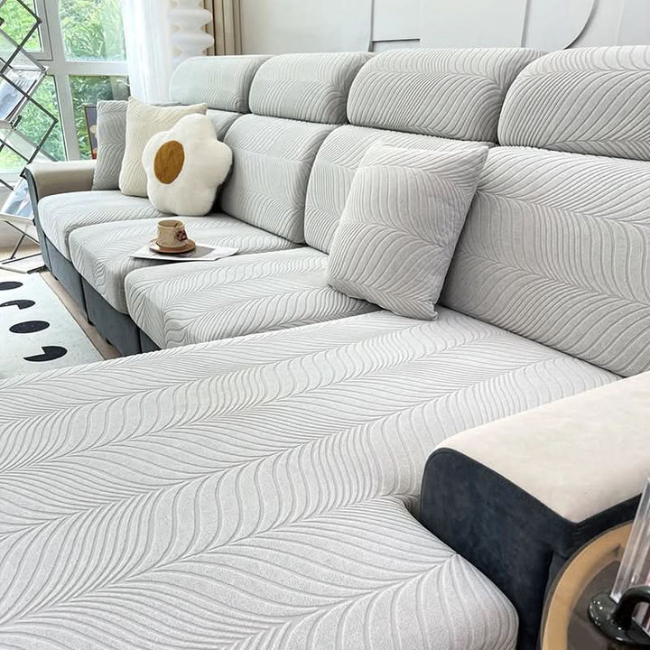 PlushSecure - Elegant Jacquard Sofföverdrag för Halkfri Komfort