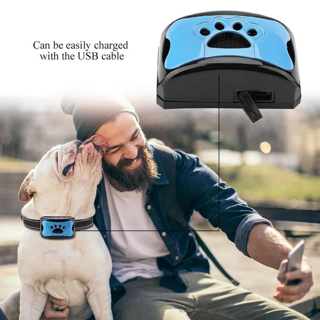 Smärtfri Anti-Bark Krage – Vibrationer &amp; Ultraljud för Hundar