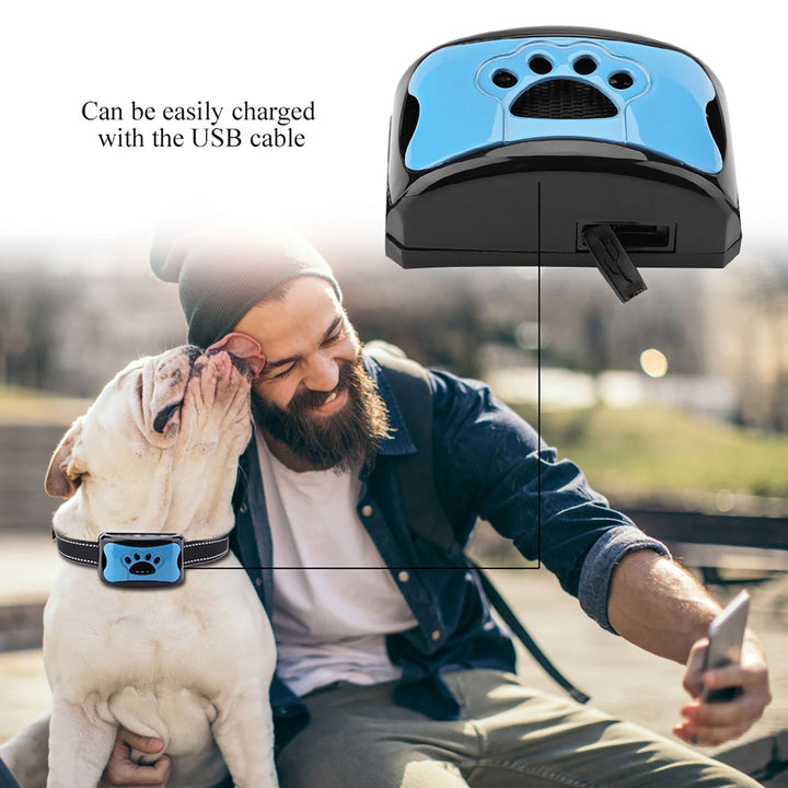 Smärtfri Anti-Bark Krage – Vibrationer &amp; Ultraljud för Hundar