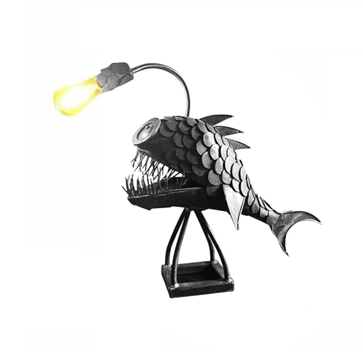Bordslampa - RusticFish - Justerbar belysning - Handgjord konstnärlig charm