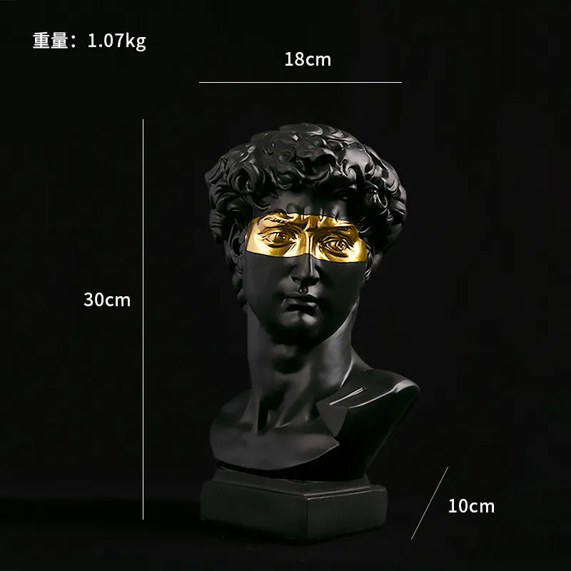 Europeisk Heminredning David Huvud Resin Statyer Statyer Heminredning Modern Abstrakt Konst Byst Skulptur Konst Skiss Övning