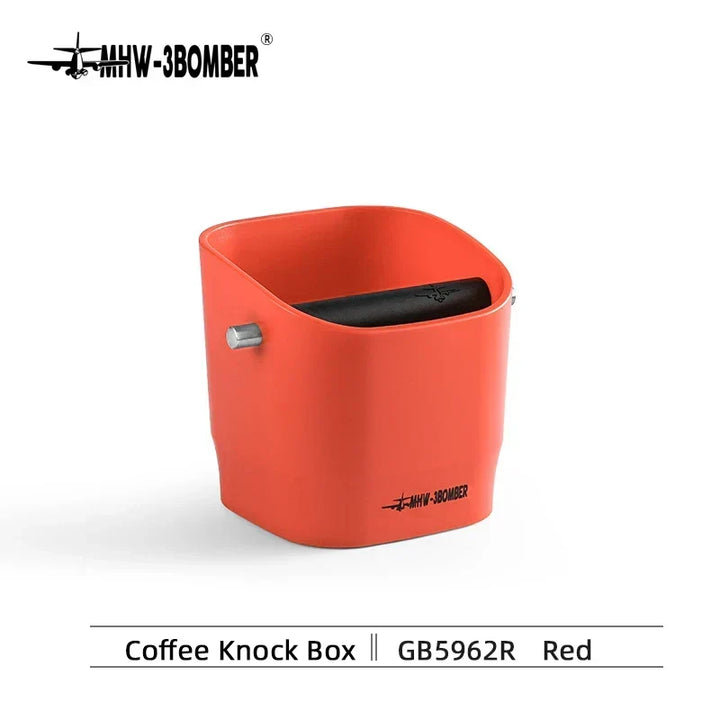 0.9–1.2 l Espresso knock box, avtagbar knock bar och halkfri bas, fyrkantig kaffesumpavfall, barista skrivbordstillbehör