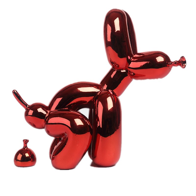 Ballonghund Skulptur, Ballongkonst Staty, Mini Samlarfigur, Heminredning, Resinkonst, Skrivbordstillbehör, Rumsdekoration