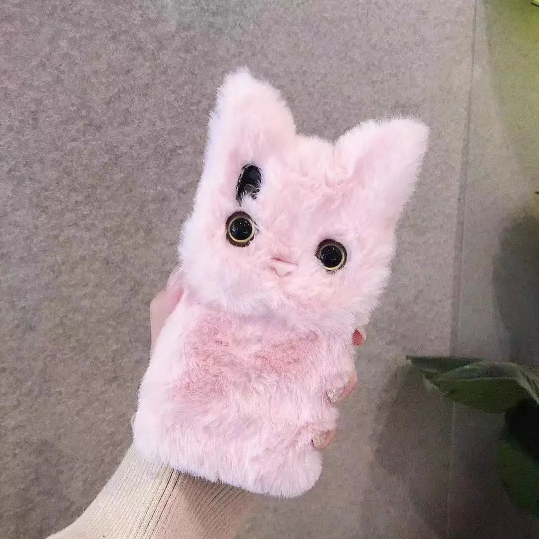 Fluffig Katt Varm Plush Fluffig iPhone Fodral