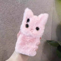 Fluffig Katt Varm Plush Fluffig iPhone Fodral