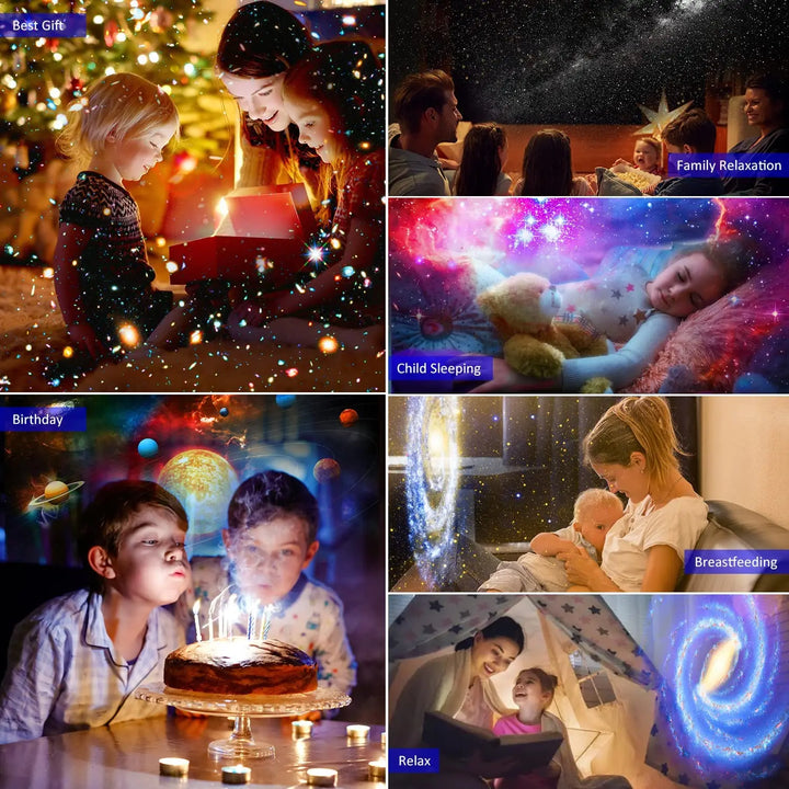 NY 13 I 1 Planetarium Galax Stjärnhimmel Projektor Nattljus HD Stjärn Aurora Projektionslampa för Barns Sovrum Hem Partydekor