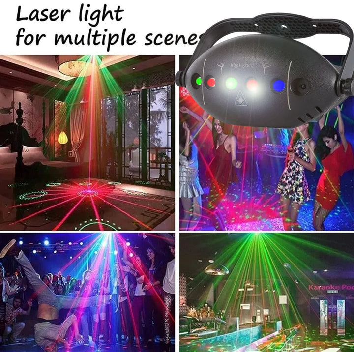 RGB Disco Lampor Scen DJ Fest Laserprojektor - Strobe Klubb Hem Juldekoration Lampa för Feststämning