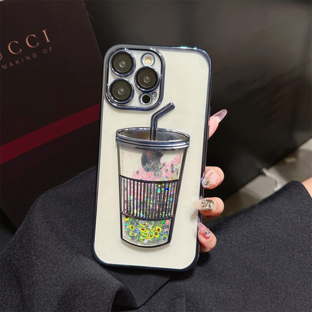 Glitter Star Drink Cup iPhone-fodral