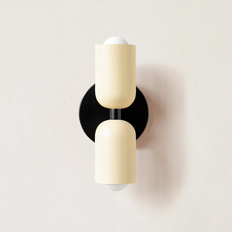 Dubbelhuvud Vägglampa Svart Bas