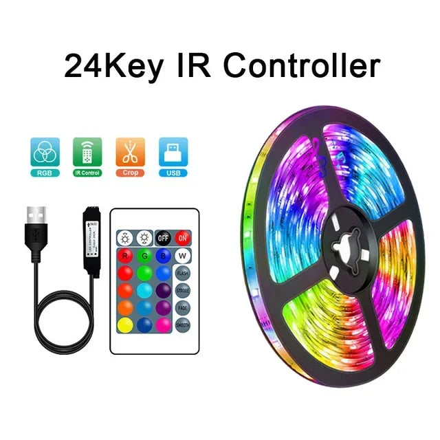 USB RGB LED Strip Lights med App Kontroll för Rums- och TV-belysning Dekor
