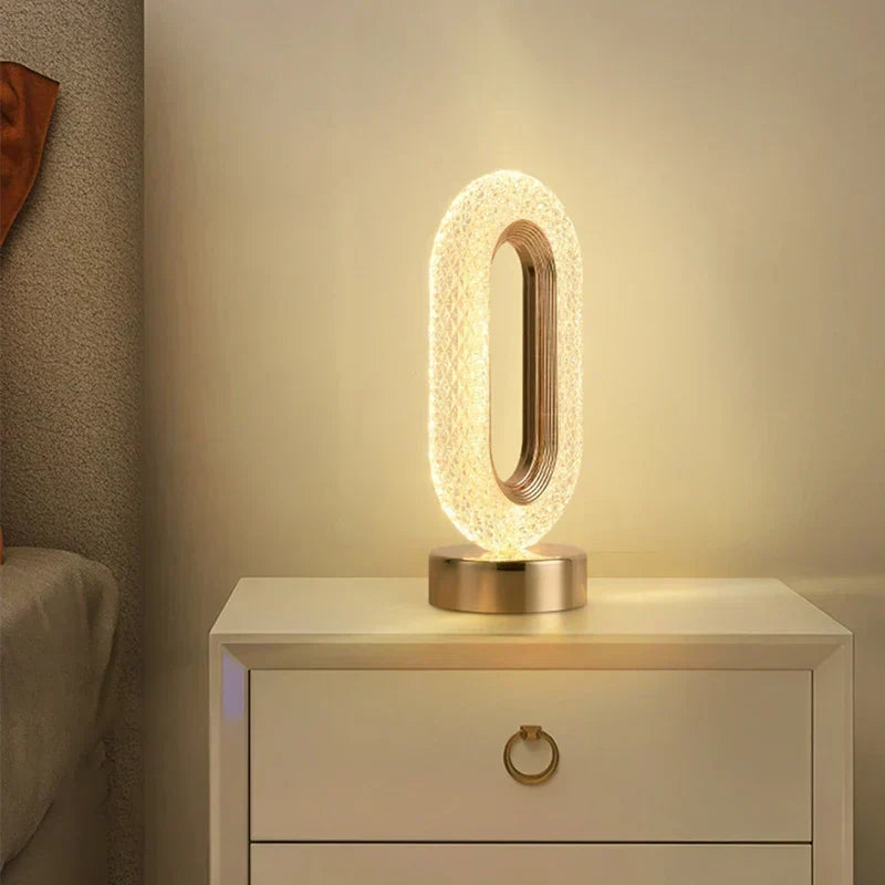 Krisall LED Bordslampa: Dimbar, USB-laddning, Touch &amp; Fjärrkontroll