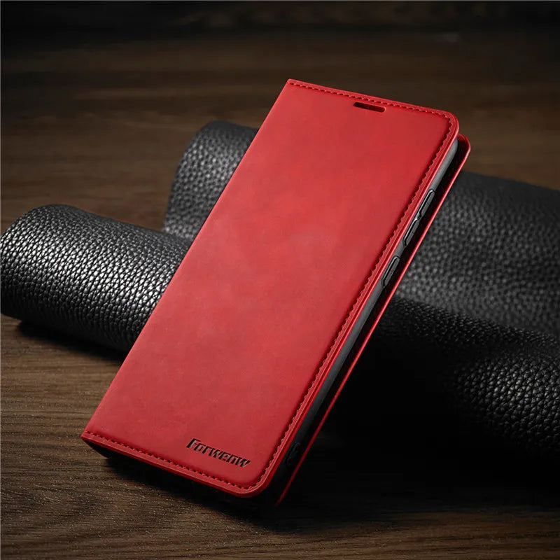 iPhone-fodral: Magnetisk läderväska för stiligt skydd