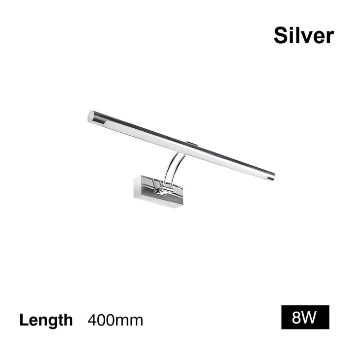 80-100cm LED vägglampa - Modern svart/silver vägglampa för badrummet, internt monterad bildlampa