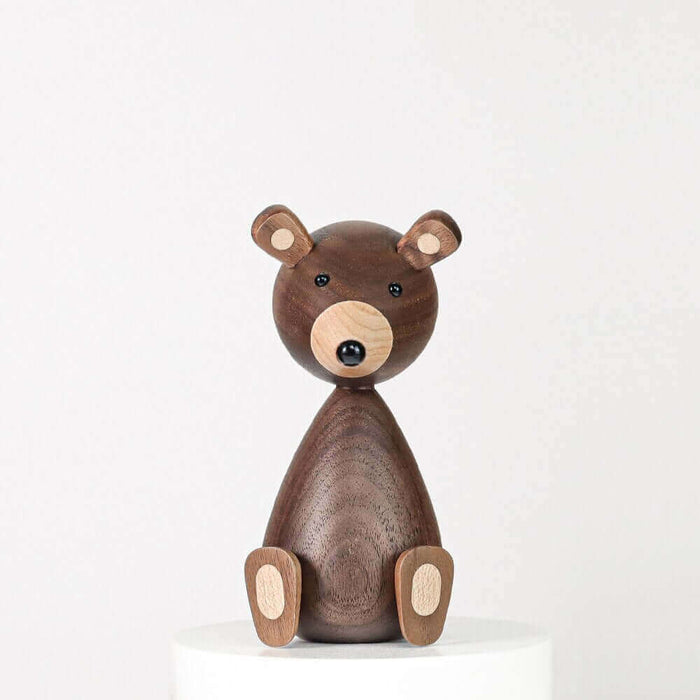 Danska Träbruna Björnfamilj Ornament