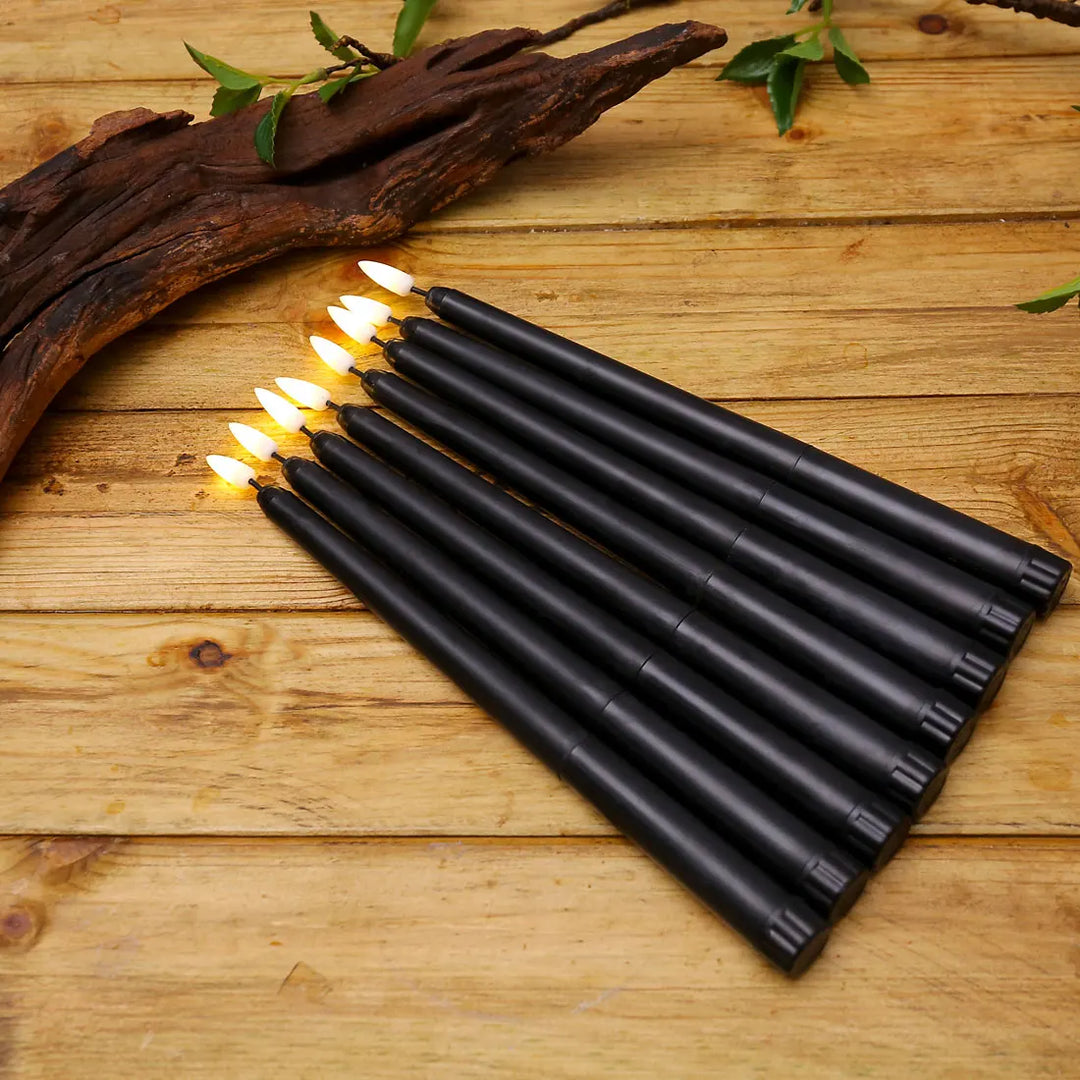 Svarta LED-ljus utan låga med fjärrkontroll för en oförglömlig atmosfär