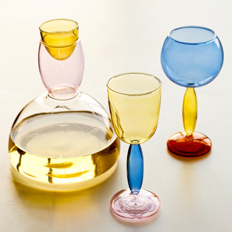 Borosilikat 3-färgers Glas - Vinglas