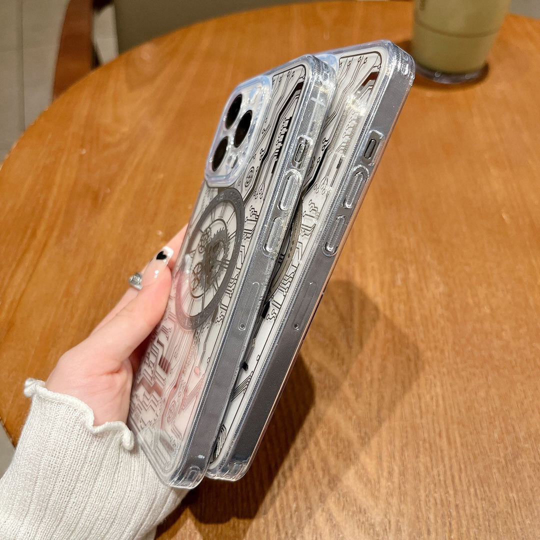 Transparent Mekanisk Klocka Magsafe iPhone Fodral