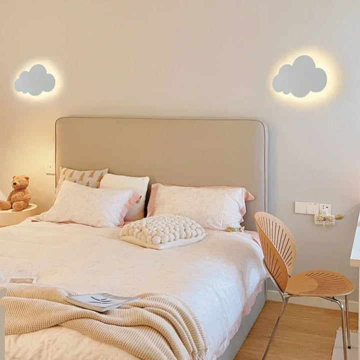 LED Moln Vägglampa | 3-färgs Dimmbar som Nattlampa | Vit