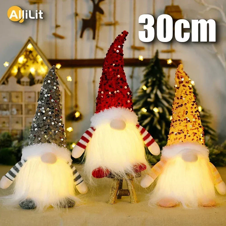 Jul Gnom Dekoration | LED Nattlampa | Varm Glöd Julprydnad