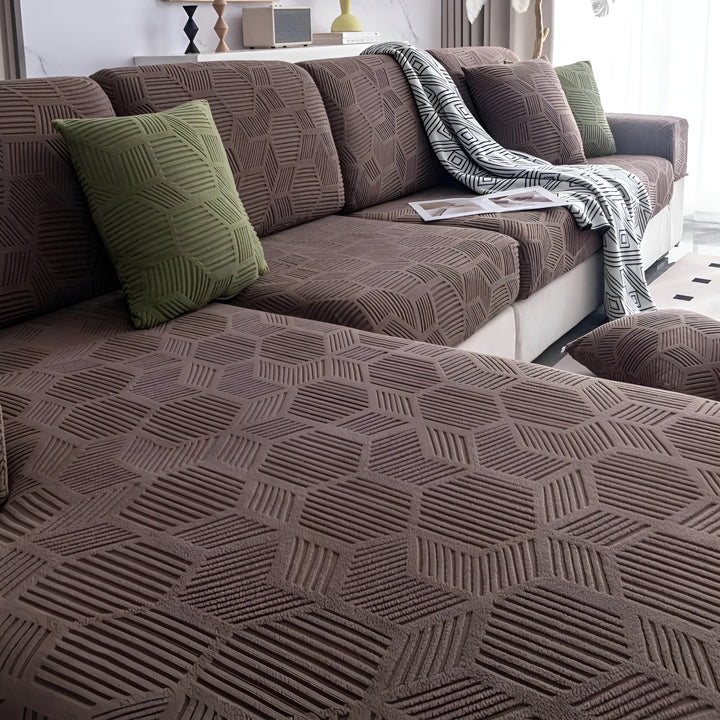 Jacquard Sofföverdrag med Geometrisk Mönster – Mjuk &amp; Husdjursvänlig | Perfekt för Skydd och Mysiga Vardagsrum |
