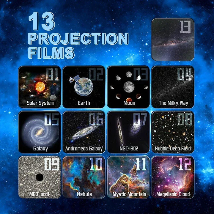 NY 13 I 1 Planetarium Galax Stjärnhimmel Projektor Nattljus HD Stjärn Aurora Projektionslampa för Barns Sovrum Hem Partydekor