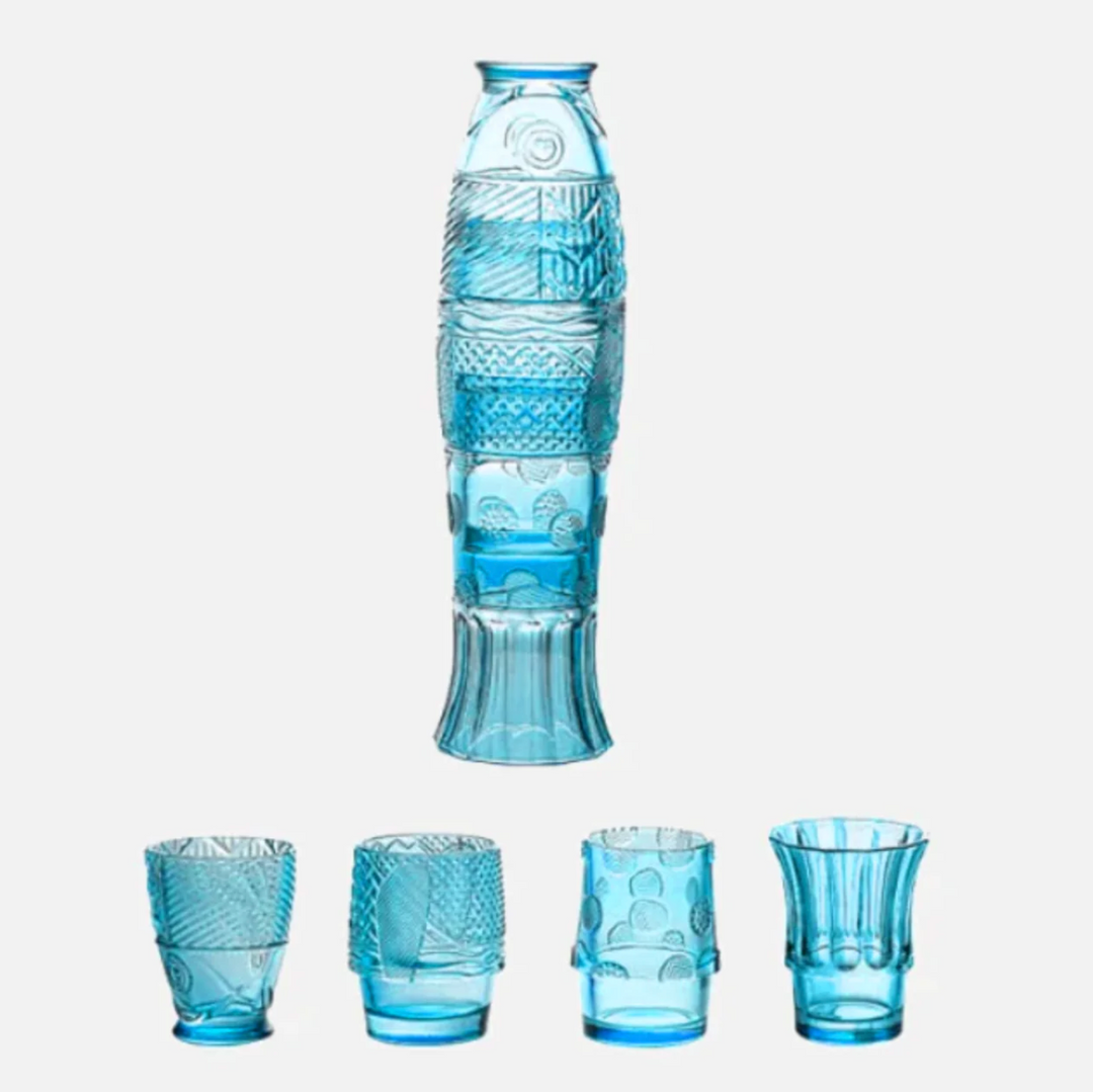 Färgglatt Glas Muggsset i Koi Fiskform - Rea